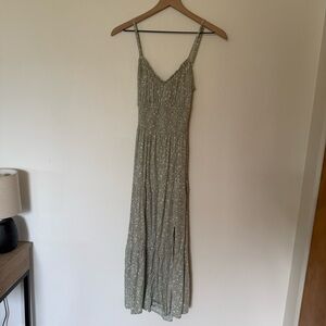Hollister Sage Green Floral Maxi Dress